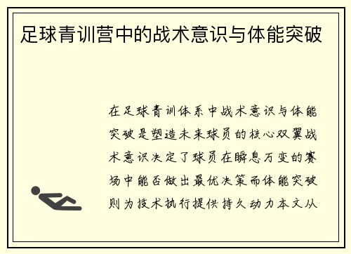 足球青训营中的战术意识与体能突破